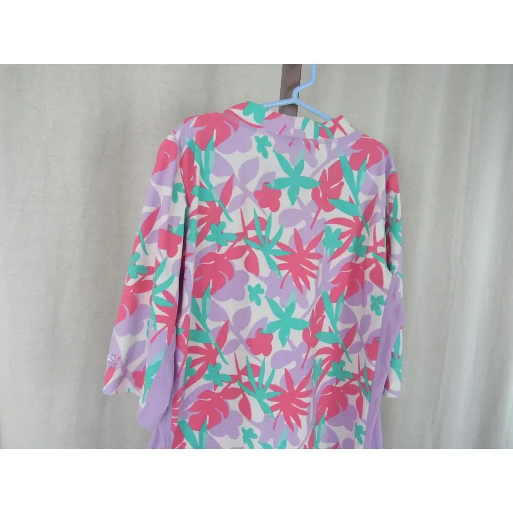 Coolibar Kid's Sandshark Long Sleeve Surf Shirt UPF 50+ Youth XL Pink Purple